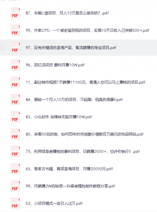 108个副业项目拆解，提供玩法思路！