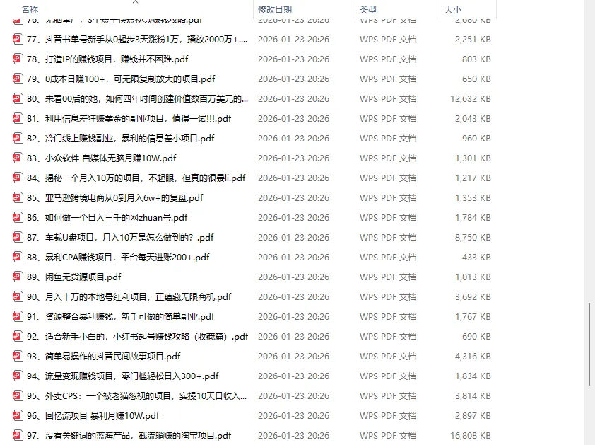 108个副业项目拆解，提供玩法思路！